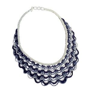 💵 SALE! Black/Gray/Silver Seed Bead Necklace